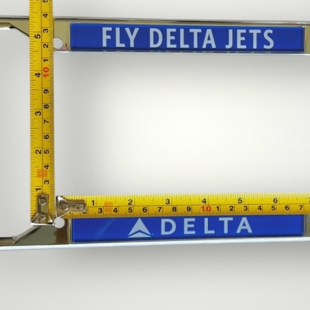 Delta Air Lines Official License Plate Frame Collectible FLY DELTA JETS Blue New - Picture 4 of 14
